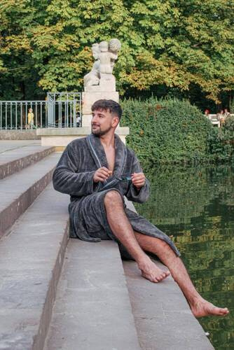 716 Bata de hombre Rafael De lafense - grafito