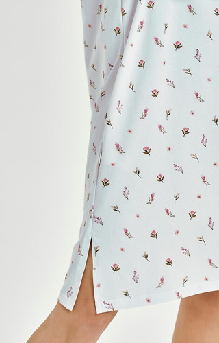 3433 Elodie Camisón de mujer Taro blanco - algodón con flores