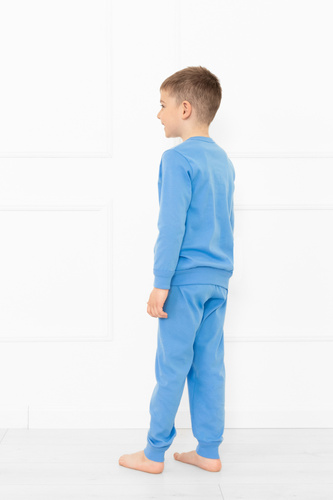Pijama de niño Gordo - algodón, manga larga y pantalón con cordón Italian Fashion - azul