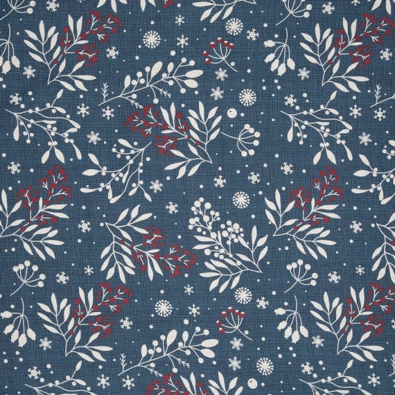 Kristy Ropa de cama de Navidad Eurofirany azul marino/burdeos - algodón ranforce, reversible