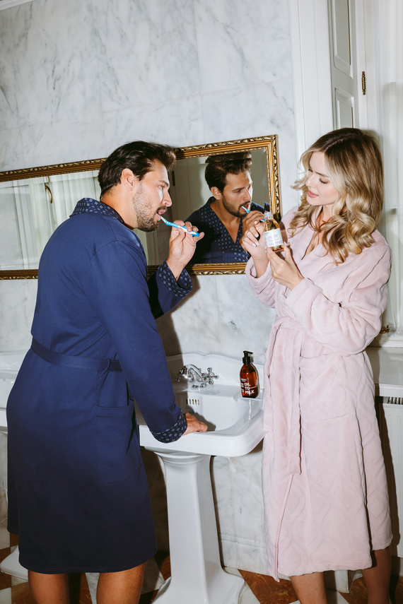 Bata de hombre Gerard - 100% algodón, corte clásico con un elegante acabado Moda Italiana