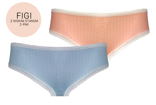 VF-2 Pack de 2 braguitas de tiro bajo para mujer Vena azul/almendra