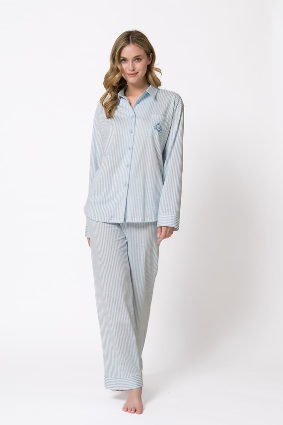Pijama de mujer Leveza 1768 Ania Groszkowa 100% algodón con botones