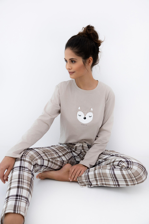 Pijama de mujer Tinsley Sensis - algodón, largo, a cuadros