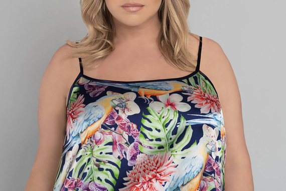 Pijama de tirantes estrechos Polynesia Ladies, shorts Italian Fashion - estampado floral