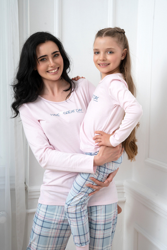 Pijama de manga larga y pantalón largo Glamour Ladies Italian Fashion - rosa/estampado