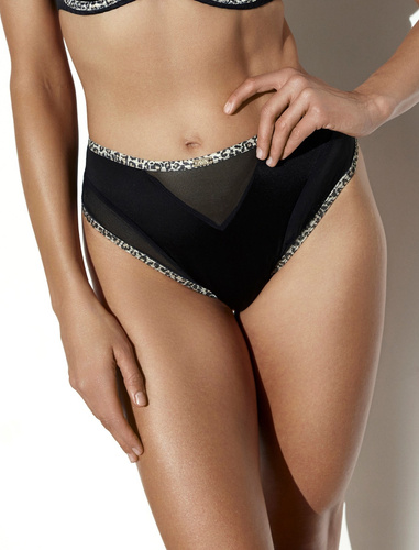 Ava 2272/B Black Panther Braguitas Brasileñas de Mujer de Microfibra y Tul