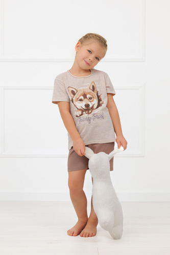 Pijama niña Shiba Italian Fashion 100% algodón shorts