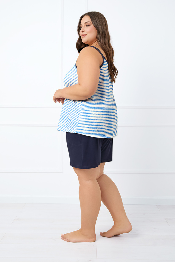 Flota Pijama de tirantes estrechos, pantalón corto Moda Italiana - estampado azul/azul