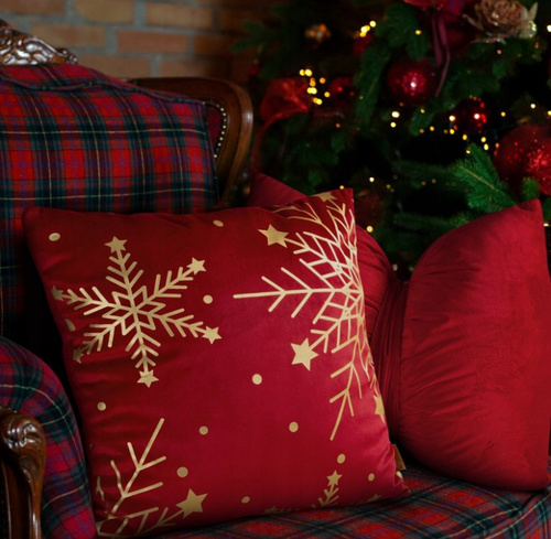 Chp 237 Funda de almohada navideña de terciopelo Eurofirany rojo- decoración suave y elegante