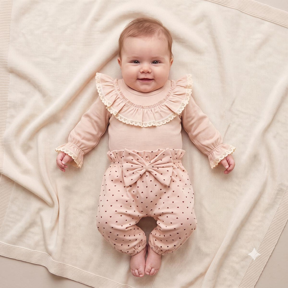 Nicol Hania 226016 Pantalones para niña Aladinos con lazo y corazones