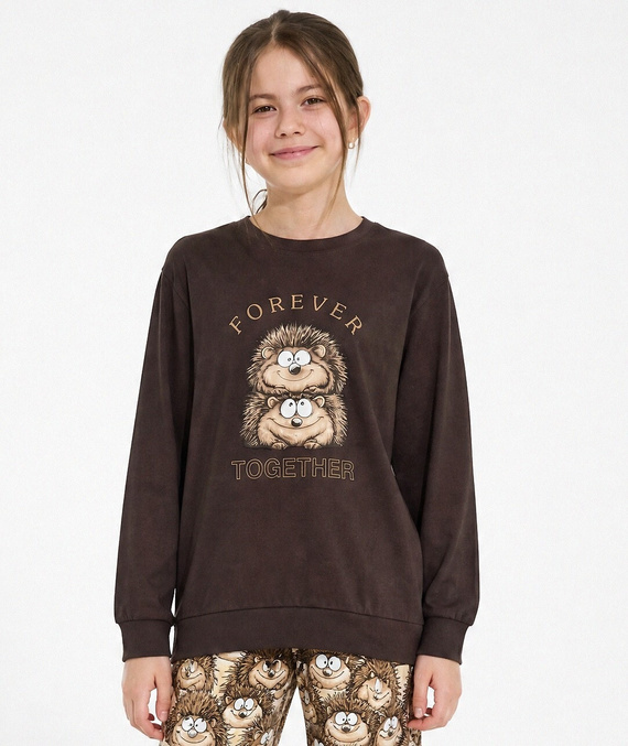 Pijama infantil para niña Cornette Snack 594/200, 592/200 – larga, con ardillas