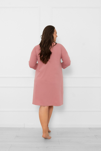 Camisón de señora Akita - algodón, manga 3/4, aplicación floral Moda Italiana