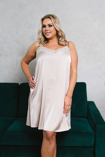 Toque camisón tirante estrecho, corto Italia Fashion - beige