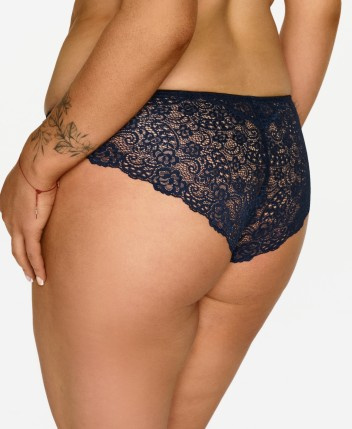 2619 Lupoline - braga clásica azul marino con encaje y detalles dorados