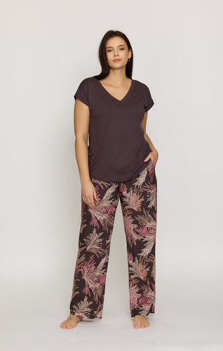 Camiseta pijama azul Mefemi Mila PG71 viscosa suave cómoda brown