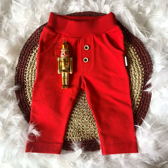 Mamatti Pantalones de chándal SM014 Feliz Navidad - Rojo, Algodón