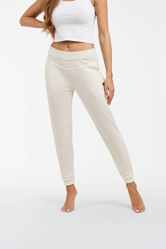 Roma Pantalones de chándal Mujer Moda Italiana - crudo