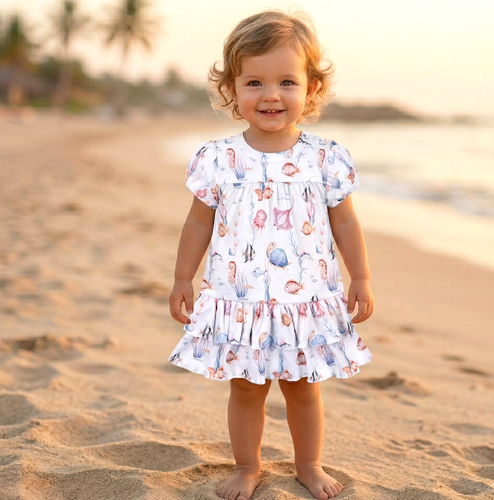 ABN-5486 Vestido para bebé Underwater World Nini - algodón orgánico, ligero y suave