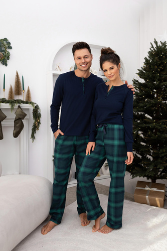 Pijama de mujer Cassandra Sensis - algodón, largo, a cuadros