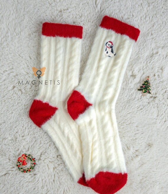 Magnetis calcetines de las mujeres YN5034 perro - algodón, festivo con bordados decorativos