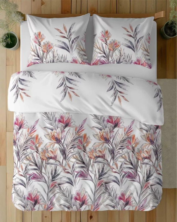 5504 A Ropa de cama de algodón Flores tropicales Naturalis- Detexpol blanco