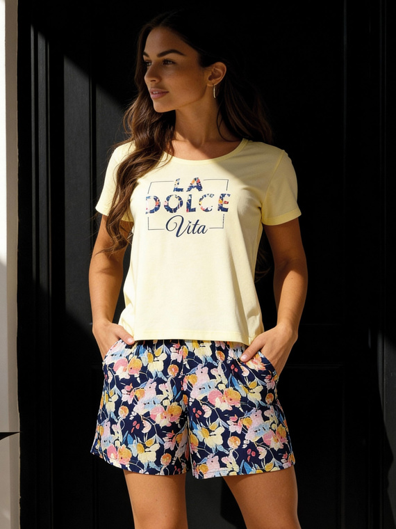 Pijama de señora Cornette Dolce Vita 880/331, 100% algodón, manga corta