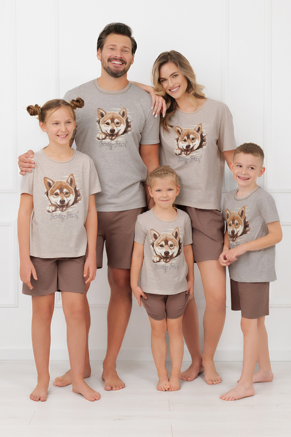 Pijama hombre Shiba Italian Fashion 100% algodón shorts manga corta