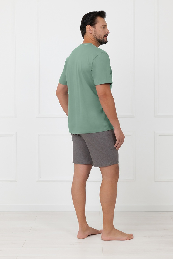 Pijama hombre Active Italian Fashion algodón bicicleta corta - salvia