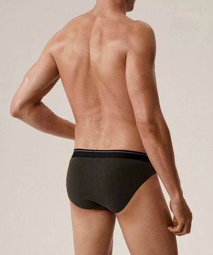 Calzoncillos hombre Atlantic 3MP-094/25 algodón caqui púrpura-negro, paquete de 3, corte clásico