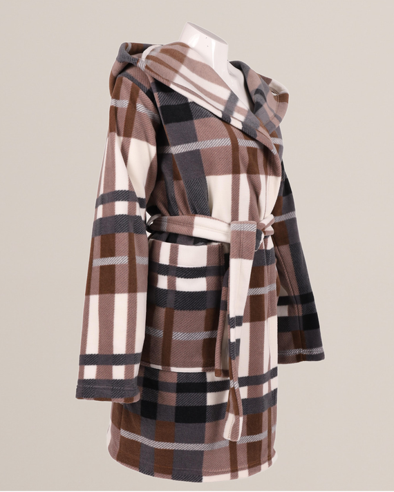 031 Manta albornoz De Lafense - cálido albornoz de vellón para señora Super Cozy, marrón