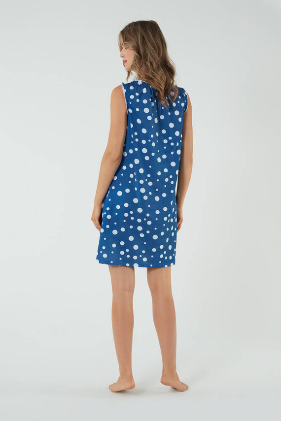 Camisón y bata de lactancia Raba, tirante ancho Moda Italiana - estampado azul