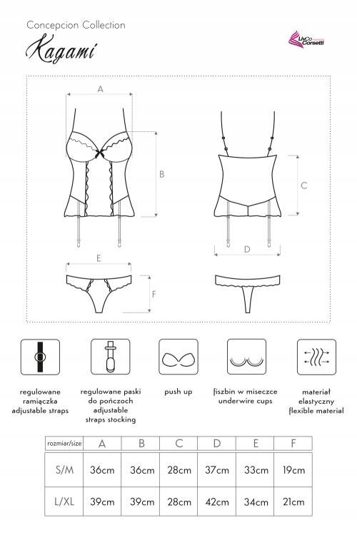 Kagami LC 90205 Corsé + Tanga LivCo Corsetti Moda