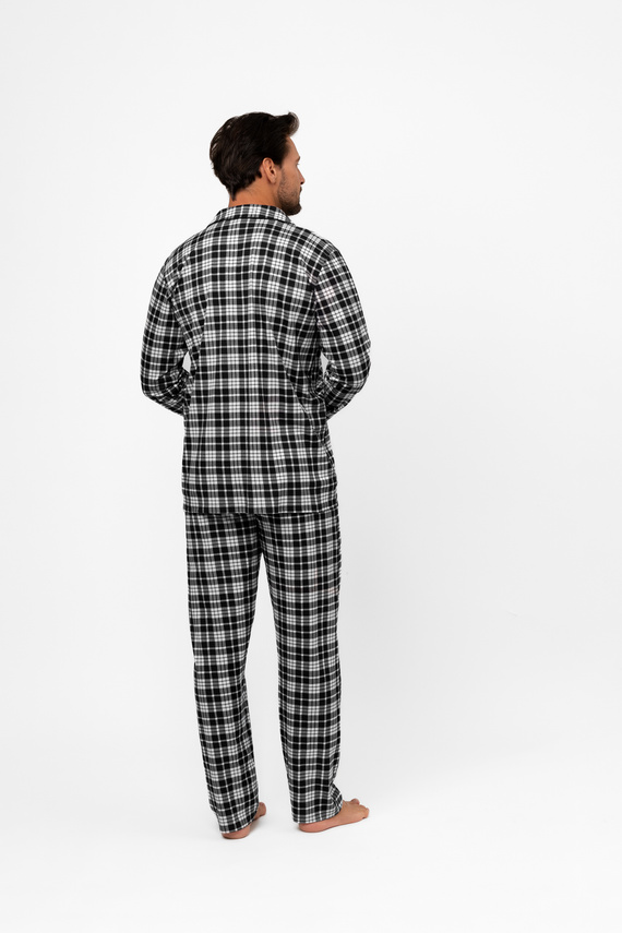 Pijama de hombre Klark - 100% algodón, manga larga y pantalón Moda Italiana