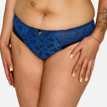 2602 Braguitas Lupoline - azul clásico con goma negra, encaje