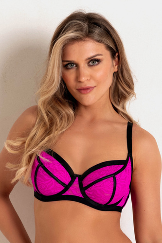 19234 Joy Mediolano sujetador suave - fucsia, encaje