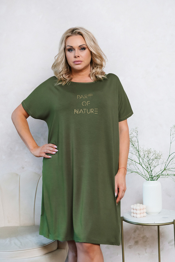 Natura Camisón de mujer, manga corta Moda Italiana - caqui
