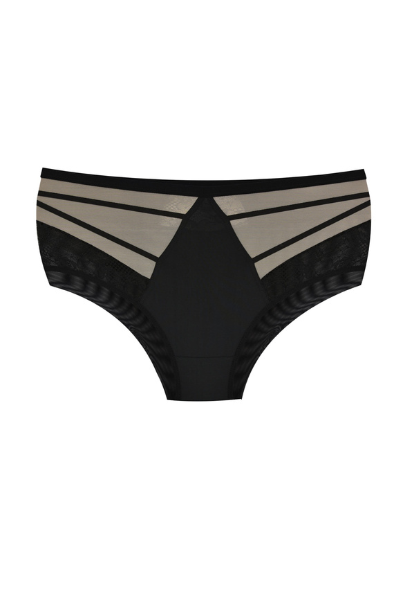 19252 Pantalones Araña Mediolano - Pantalones negros de cintura alta con tul y encaje | Elegantes y sensuales | Ajuste perfecto a la silueta