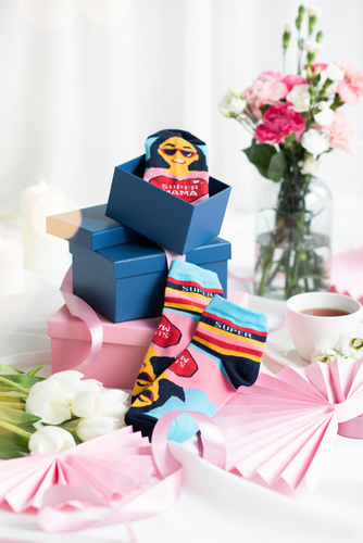 K89S Calcetines para pies Super Mama Italian Fashion - azul marino/colores