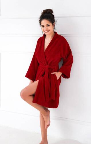 Albornoz enrollable para mujer Sensis - rojo