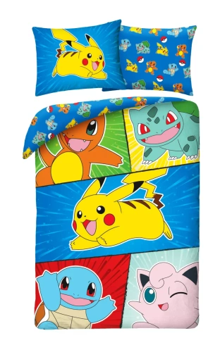 Ropa de cama de algodón Pokemon Kids 12 Halantex - 100% algodón, cremallera, peso 115 g/m²
