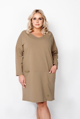 Karina túnica de manga larga para mujer Italian Fashion - camel