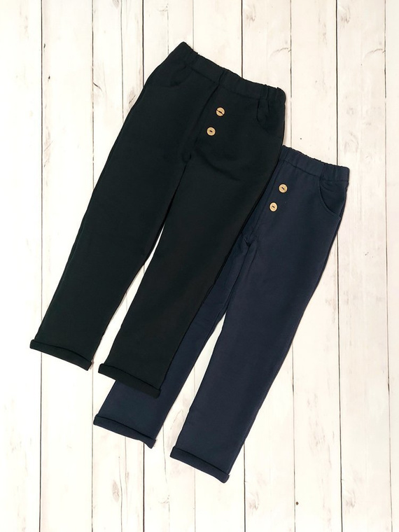 Adaś Bambarillo Pantalones de Algodón para Niño en Azul Marino con Botones