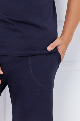 Puerto Pijama de manga corta para hombre, pantalones cortos Moda Italiana - azul marino