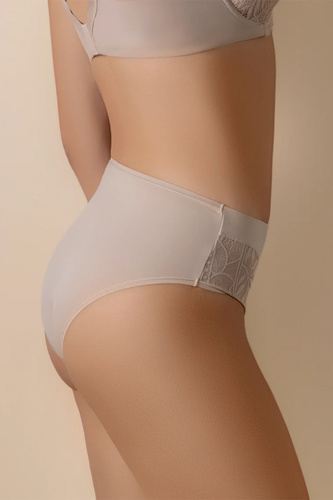 MARA 3138 Selene Braguitas Beige de Cintura Alta de Encaje Moldeadoras