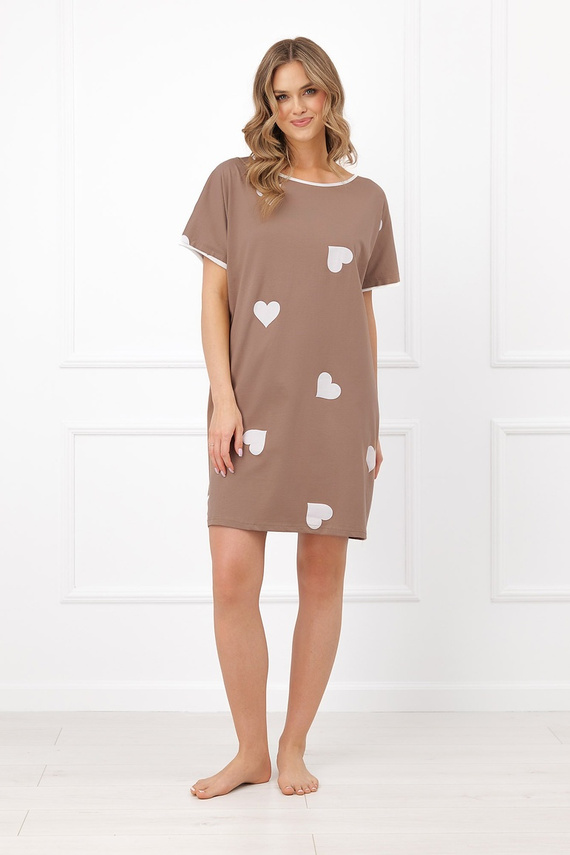 Italian Fashion Mila Camisón Mega Soft manga corta corazones algodón