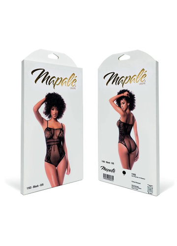 Body 1103X Fishnet Bodysuit Mapale Negro de Red Talla Plus Size XL-5XL