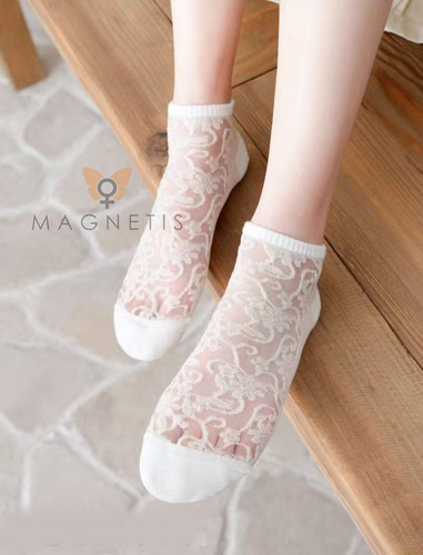 CC-251112 – calcetines invisibles mujer algodón con malla ecru