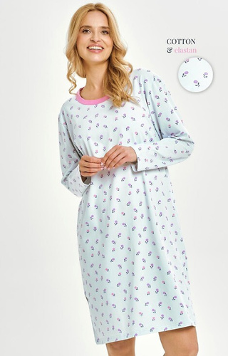 3447 Yolanda Camisa Taro Mujer - algodón con elastano, estampado floral, manga larga