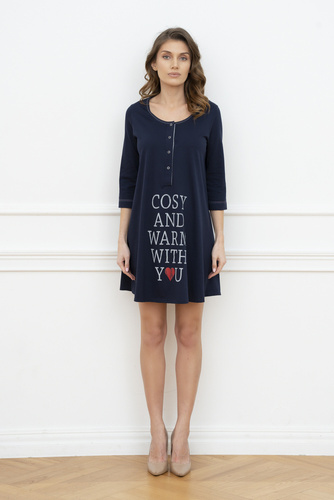 Bálsamo Camisa de Embarazo y Lactancia. manga 3/4 Italia Fashion - azul marino